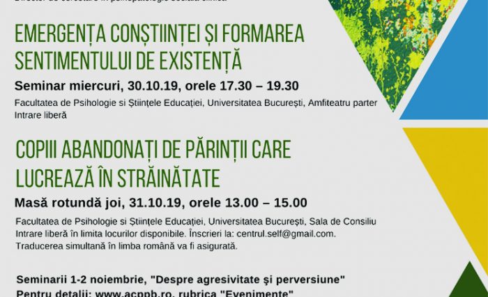 Conferința „Emergența conștiinței și formarea sentimentului de existență”