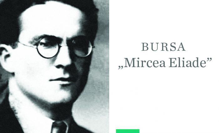 Imagine Mircea Eliade și siglă ICUB