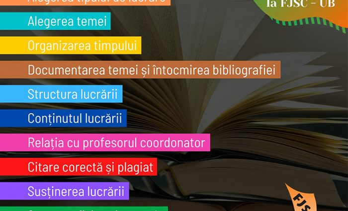 Proiectul „150 de sfaturi pentru licența la FJSC – UB”