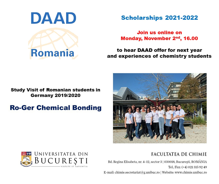 afiș eveniment prezentare burse daad facultatea de chimie