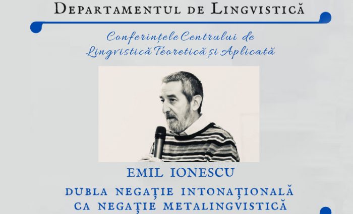 Afiș conferință Emil Ionescu
